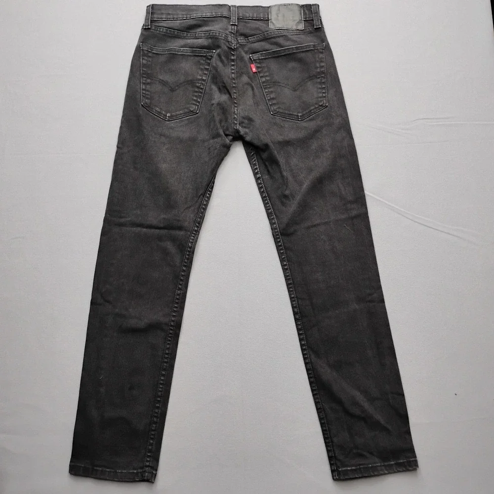 Levis 502 Regular Tapered Fit Mens Jeans 31x32 Washed Black Denim Pants